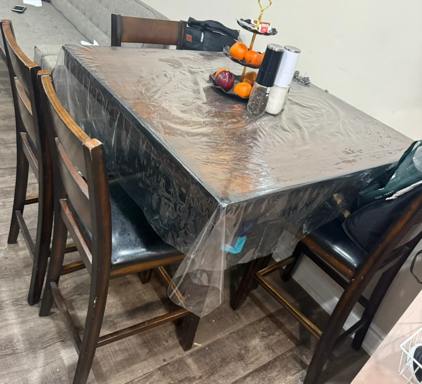 Dining Table with 4 Chairs - Wood & Black - photo 3