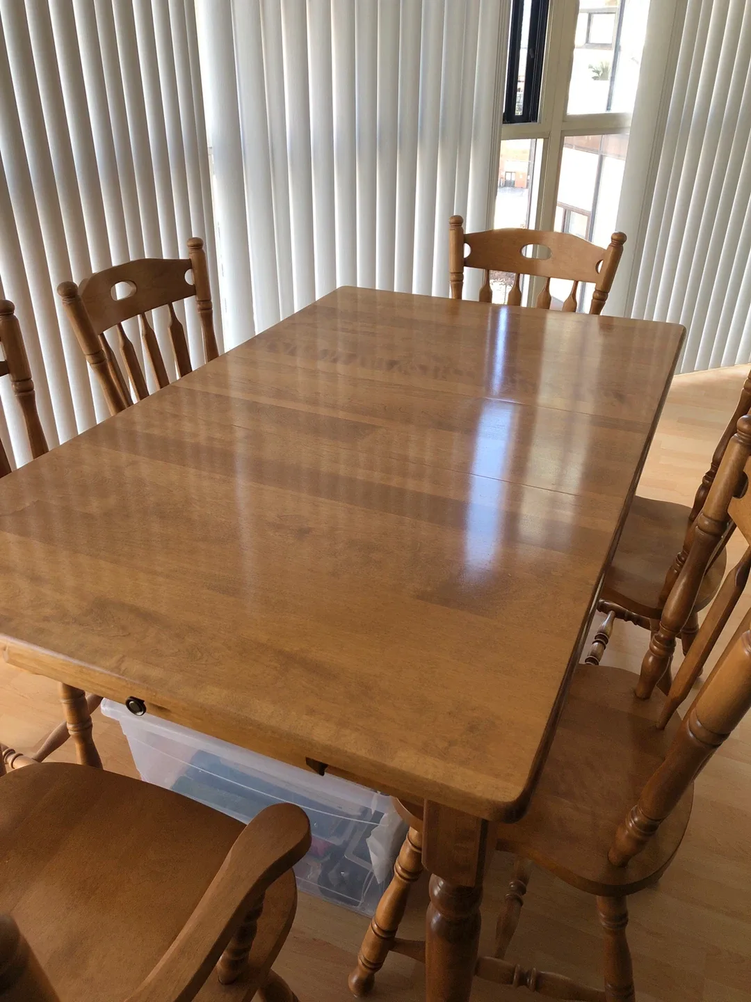 Wooden Dining Table Set with 6 Chairs thumbnail