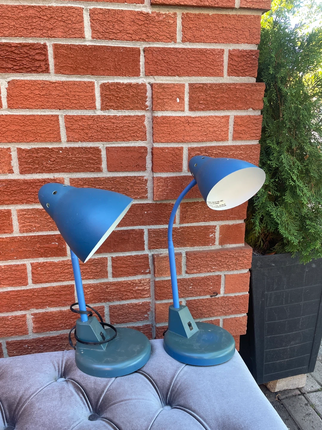 Pair of Blue Desk Lamps