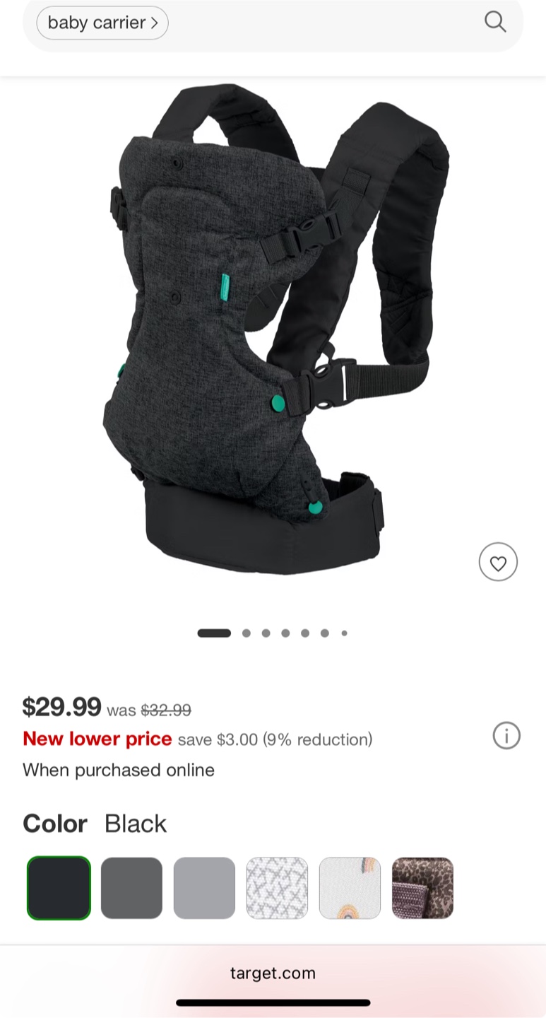 Infantino baby Carrier - Black