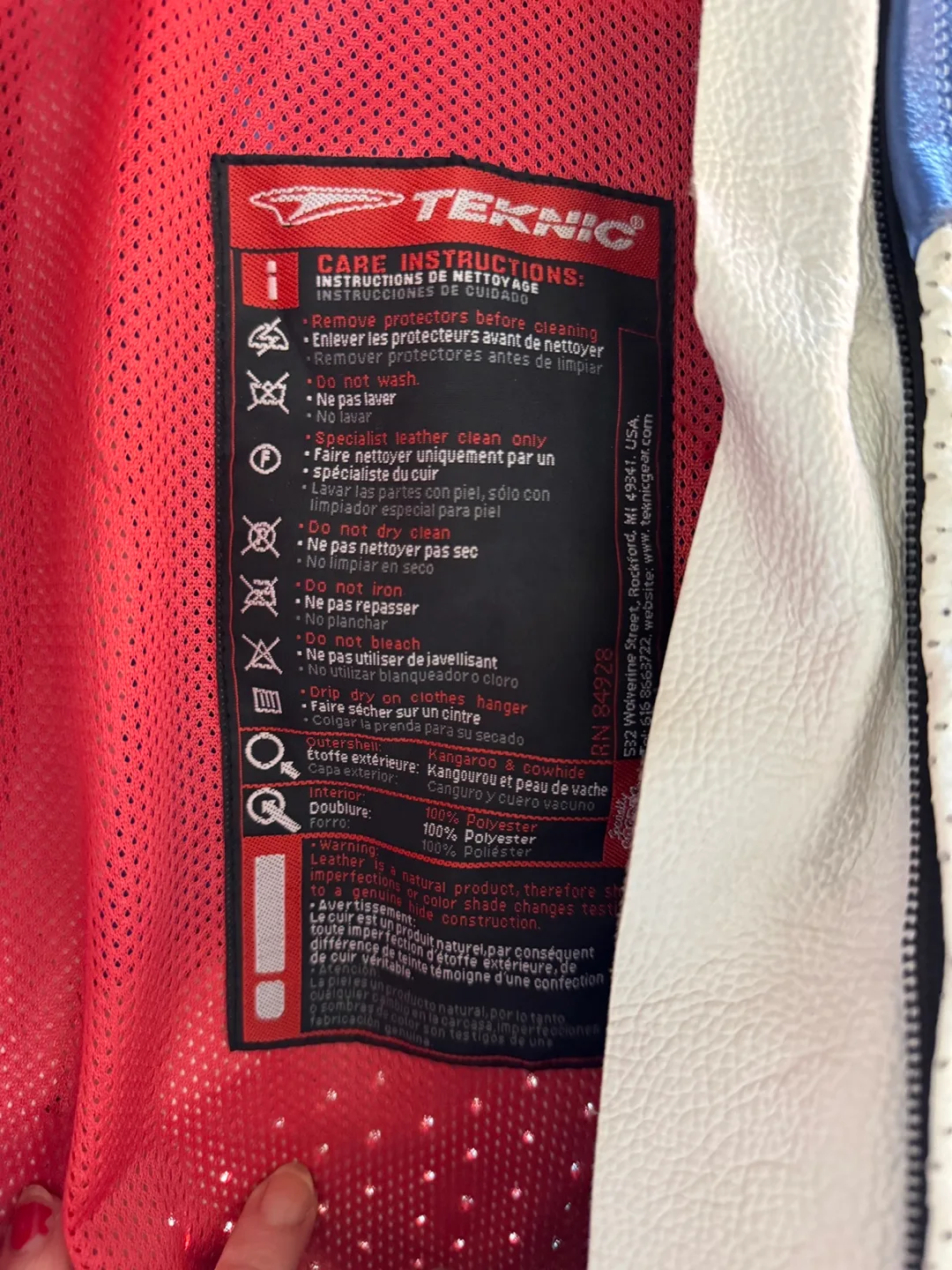 Teknic Racing Leather Motorcycle Suit size 44 image indicator(6)