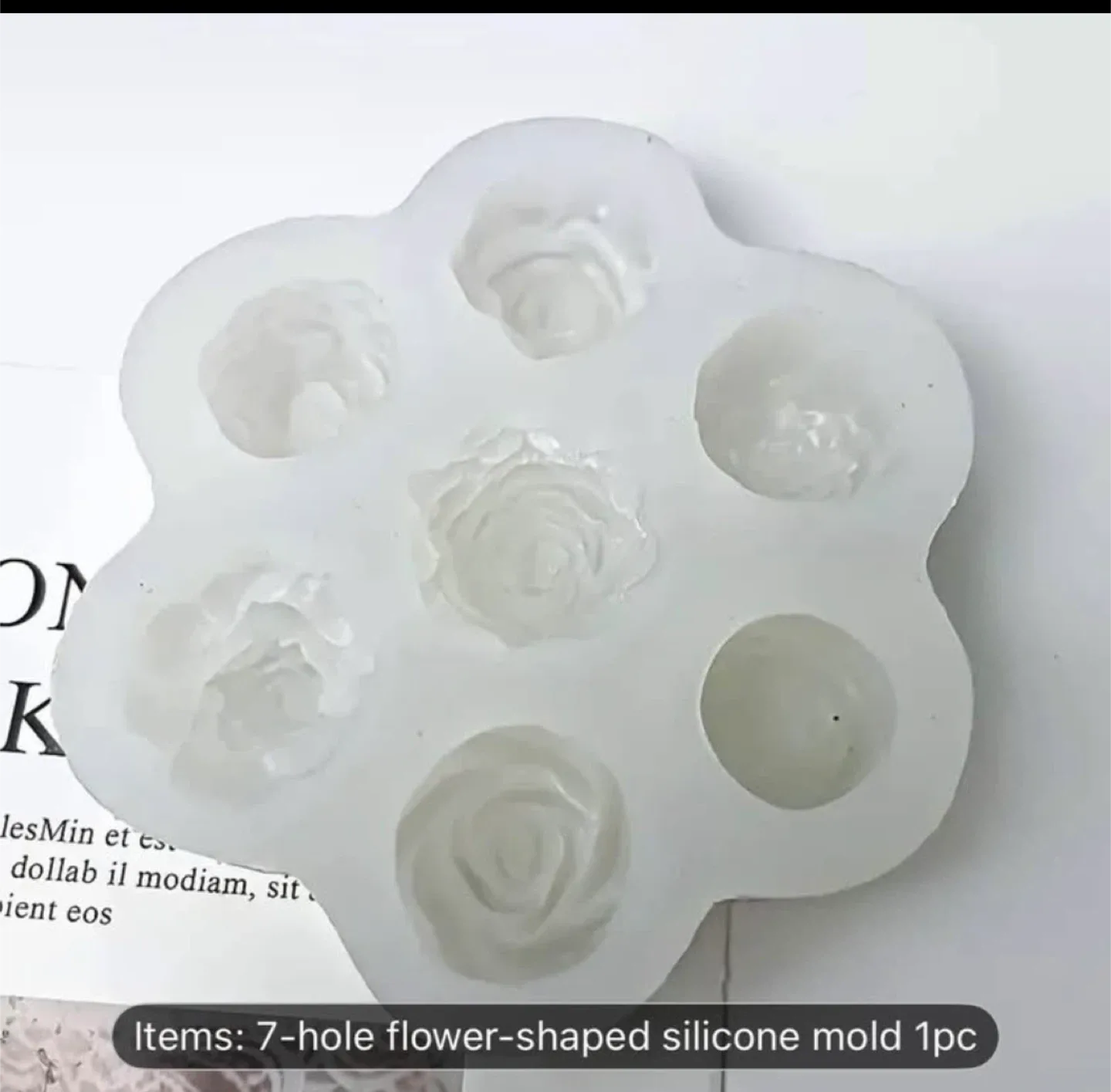 Wehous Flower Molds Silicone, 7 Cavity Rose Peony Fondant Mold thumbnail