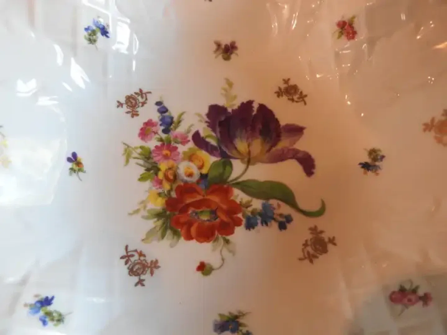 Antique Royal Dux Bowl with Floral Design image indicator(4)