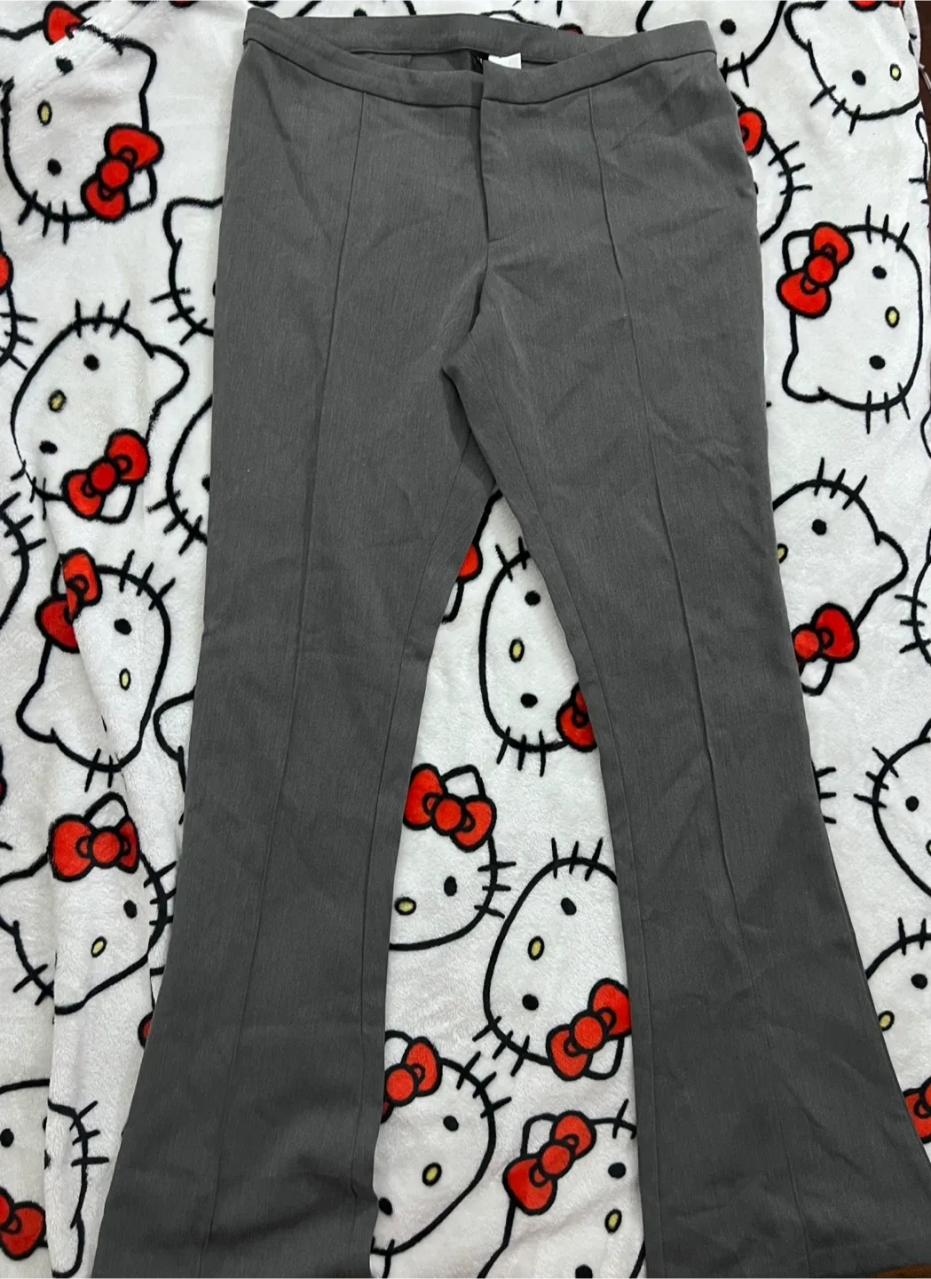H&M Divided Gray Flare Pants - Size 10 thumbnail