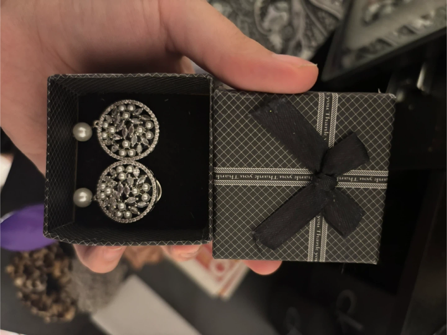 Pearl Stud Earrings with Box