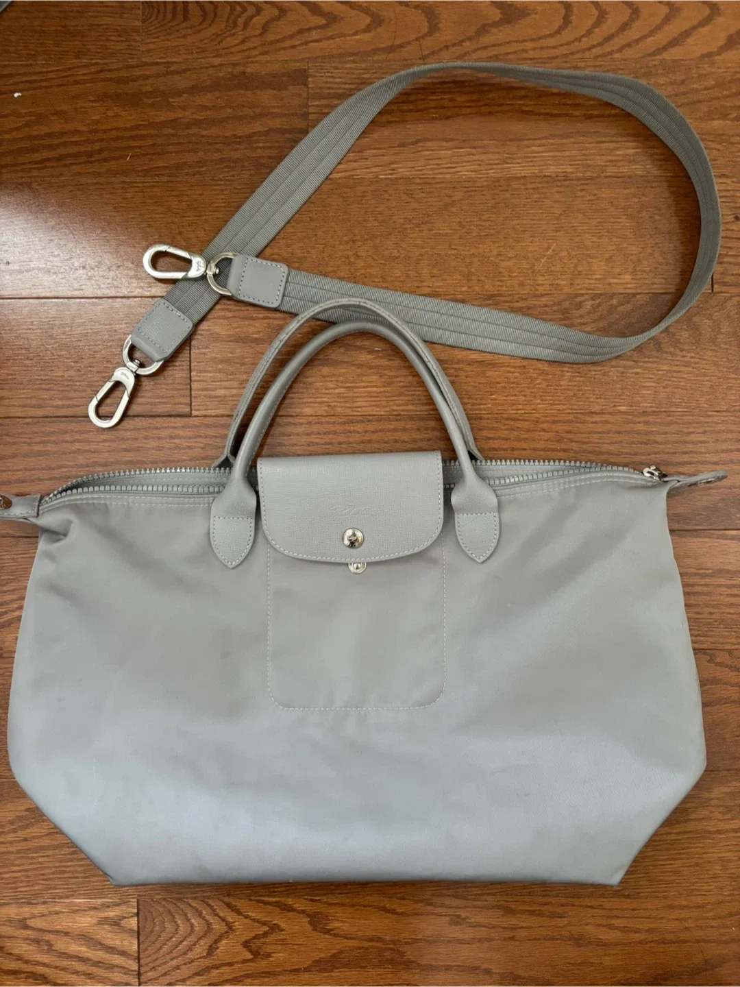 Genuine Longchamp Grey Tote Bag image indicator(6)