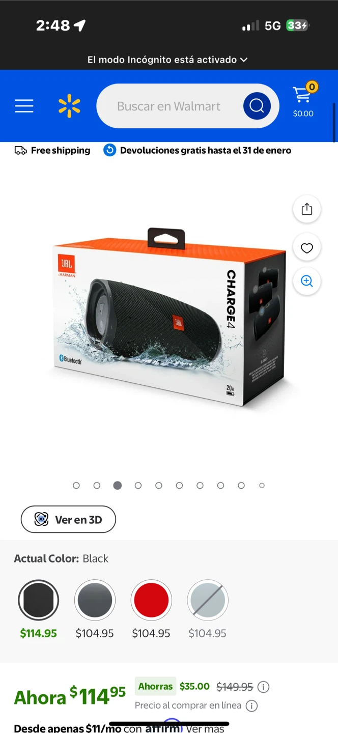 JBL Charge 4 Black Bluetooth Speaker - Like New! - photo 3
