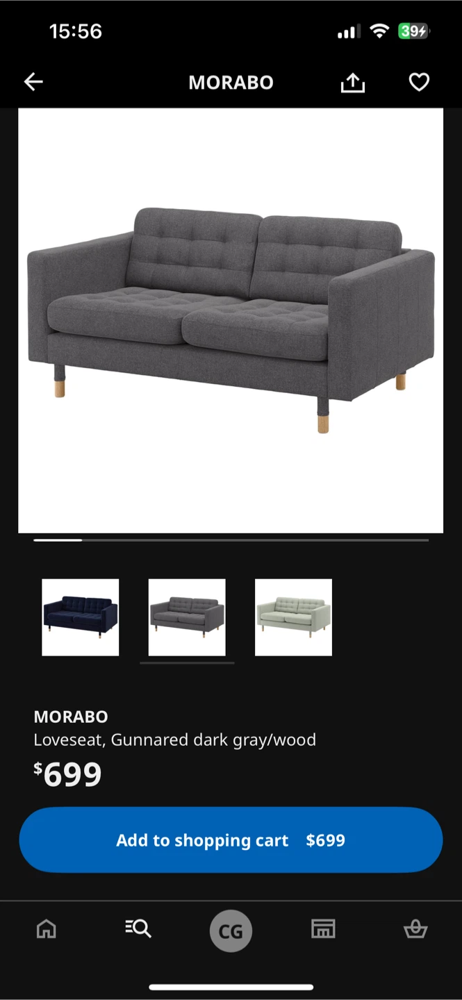 IKEA MORABO Sofa, Gunnared Dark Gray - photo 4