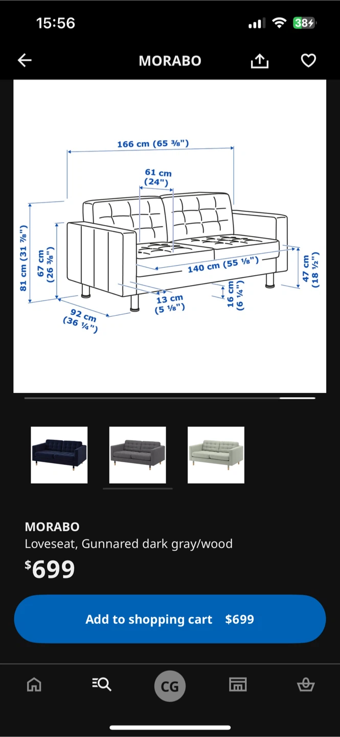 IKEA MORABO Sofa, Gunnared Dark Gray - photo 5