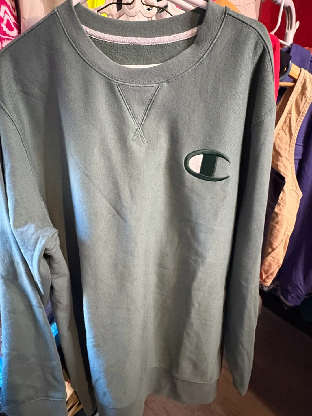 Champion Crewneck Sweatshirt - Olive Green thumbnail