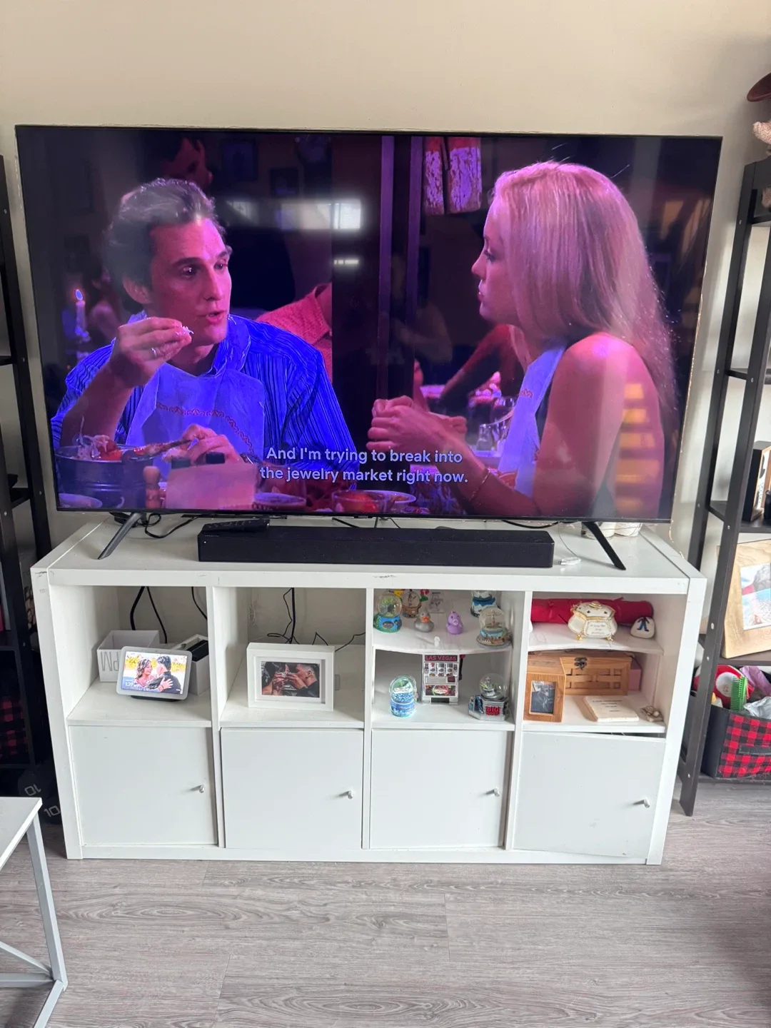 IKEA white tv Stand with storage image indicator(2)