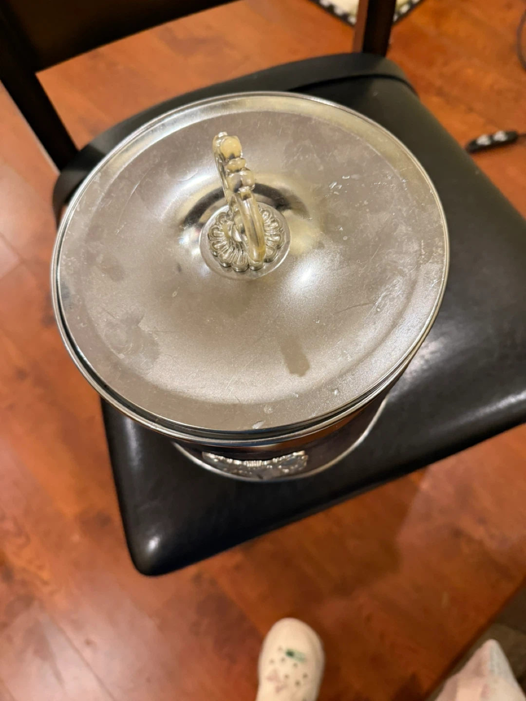 Vintage Silverplate Ice Bucket with Tongs