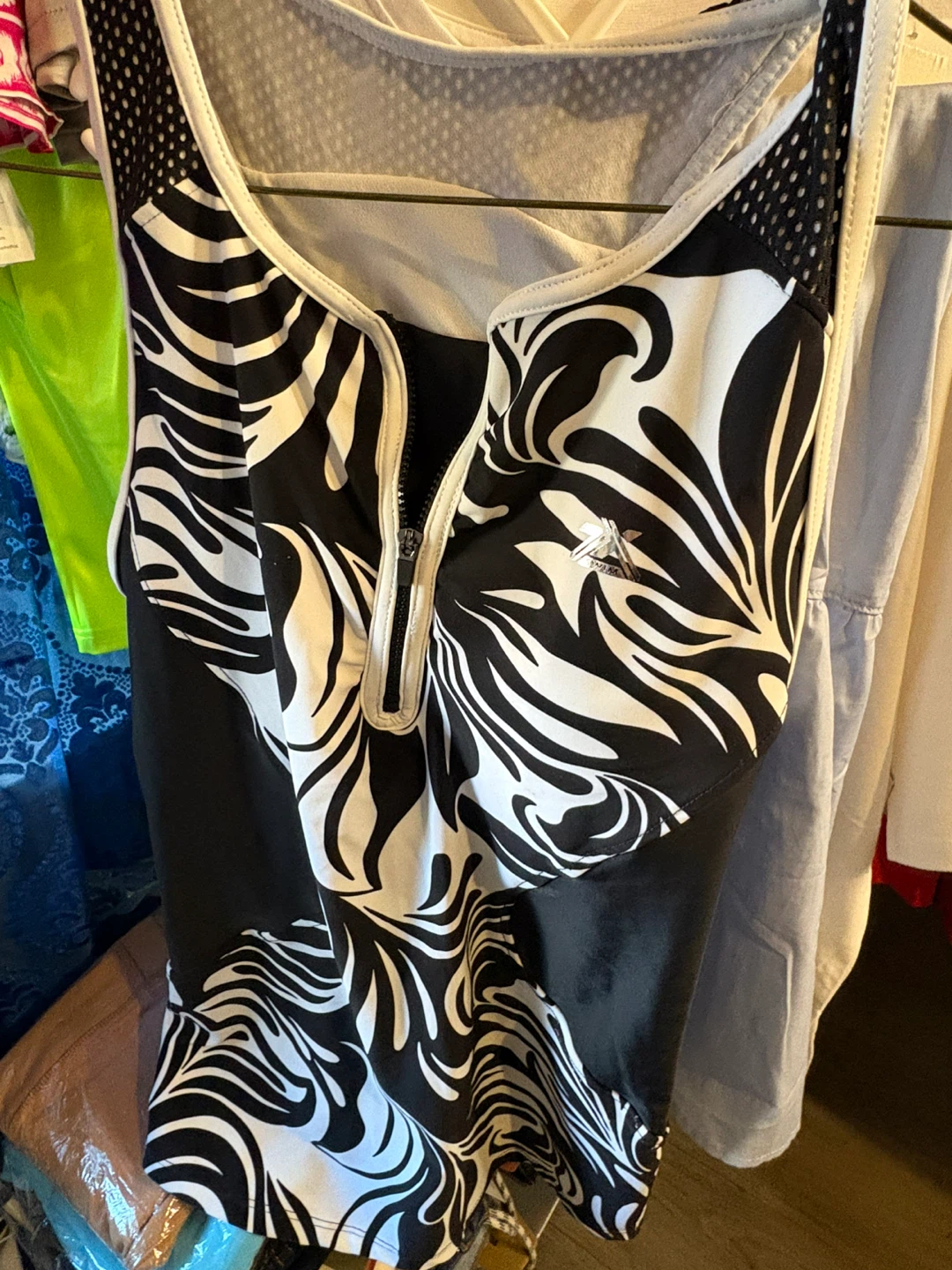 Athleta Black & White Swim Top