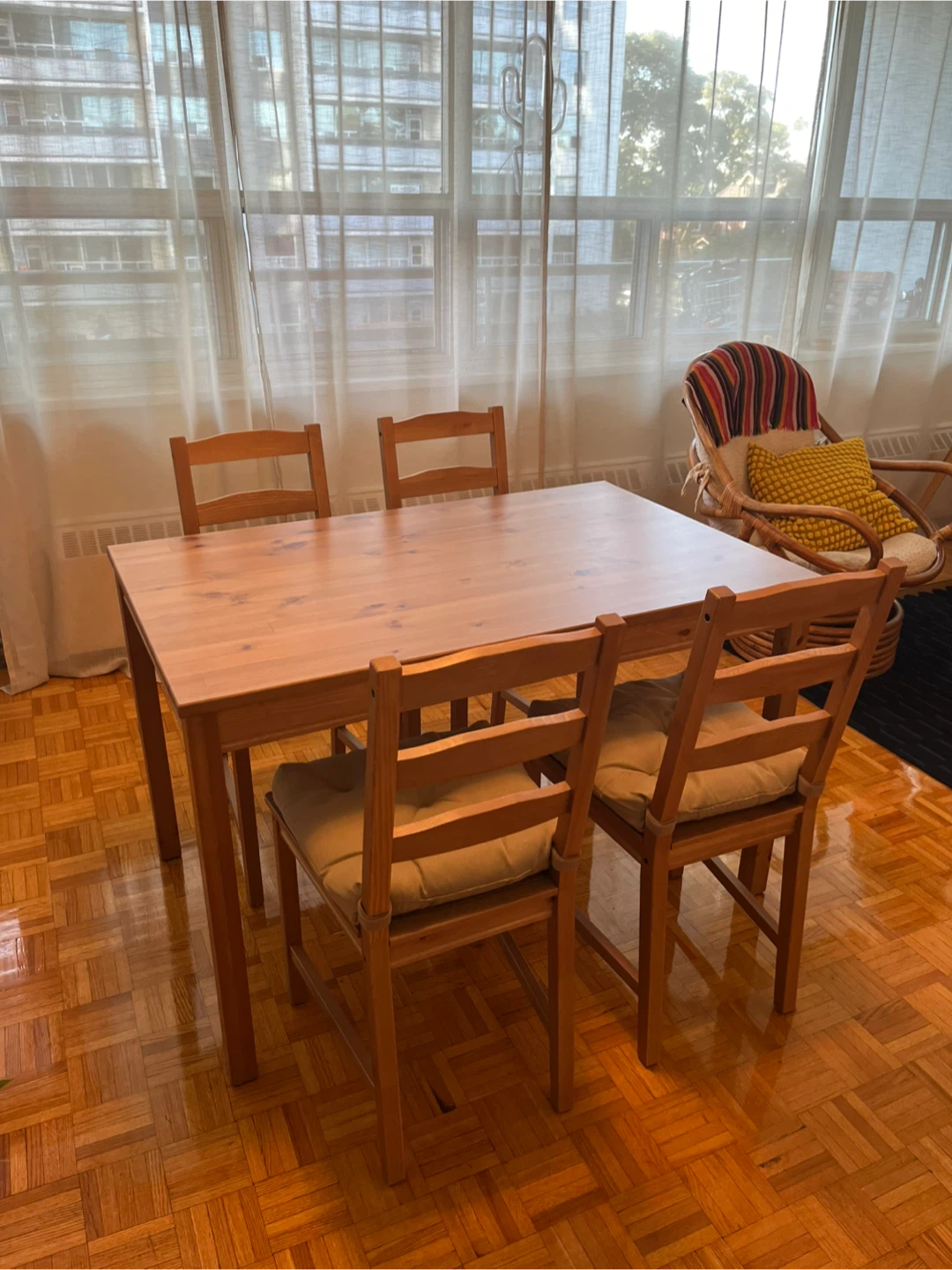 Dining Table + 4 Chairs w/ Cushions (Ikea) - photo 2