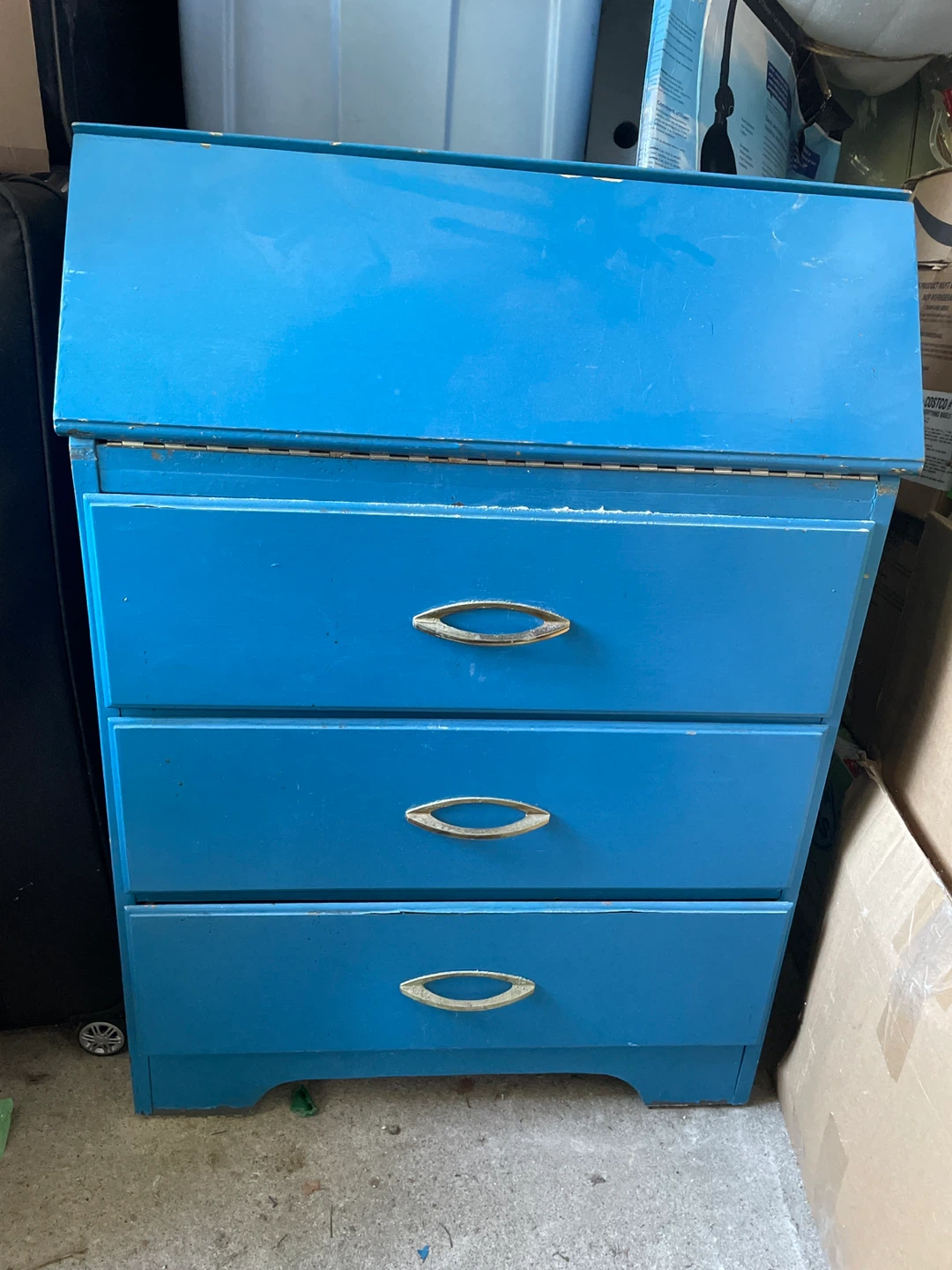 Blue Vintage Secretary Desk