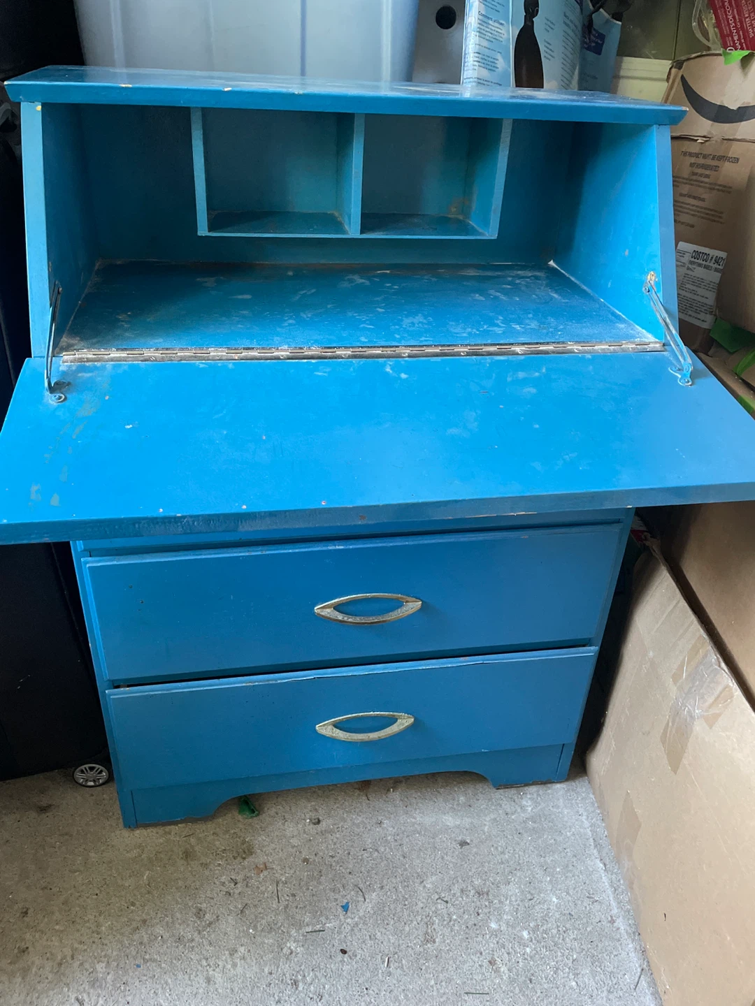 Blue Vintage Secretary Desk - photo 2