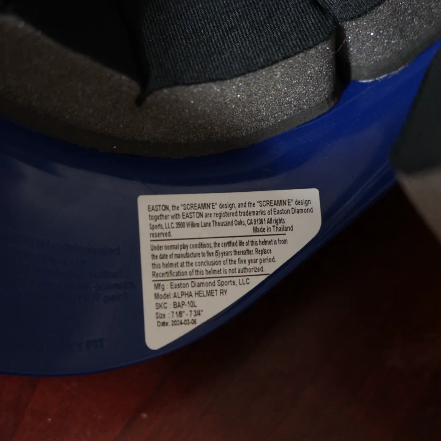 Easton Alpha Baseball Helmet - Blue, L/XL image indicator(10)