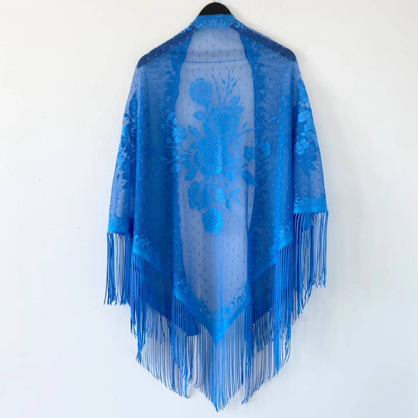 Vintage Triangle Lace Fringe Shawl / Scarf image indicator(4)