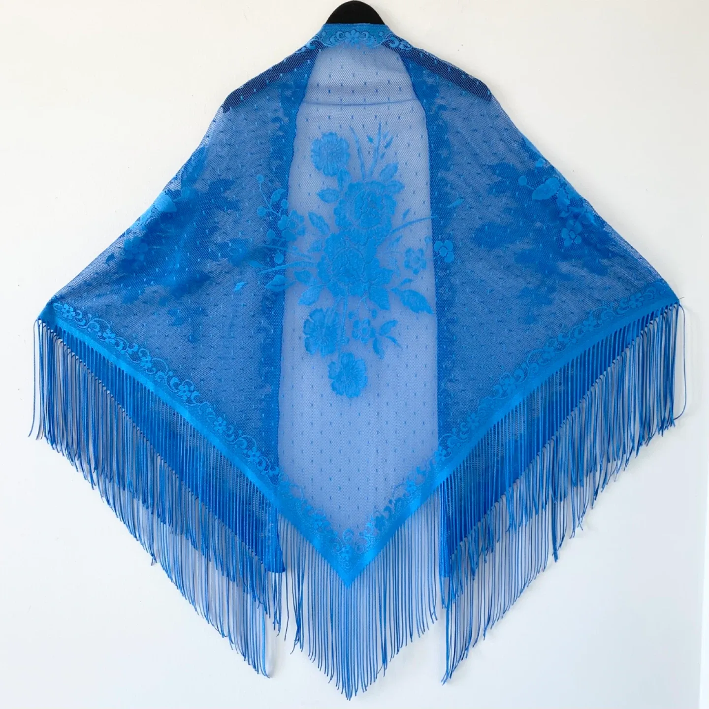 Vintage Triangle Lace Fringe Shawl / Scarf image indicator(2)