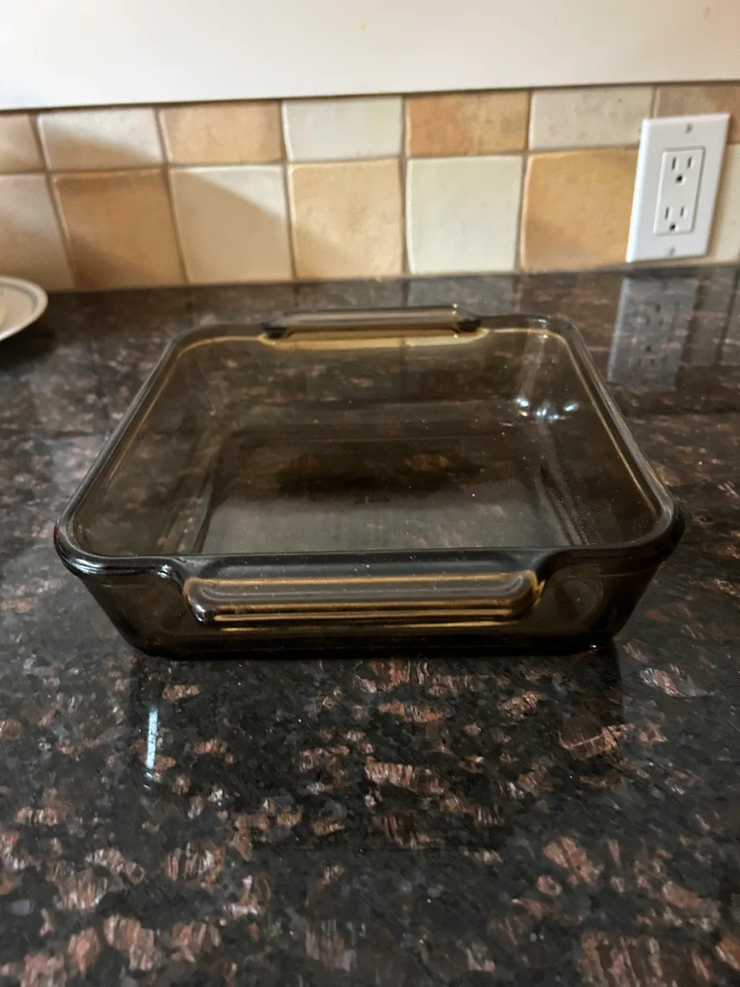 Vintage Smoke Glass Baking Dish image indicator(2)