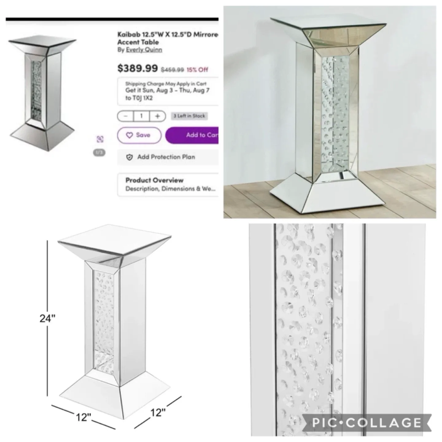 Everly Quinn Kaibab Mirrored Accent Table image indicator(6)