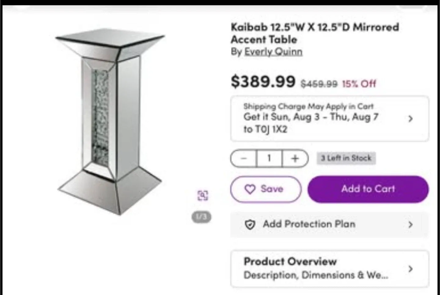 Everly Quinn Kaibab Mirrored Accent Table image indicator(5)