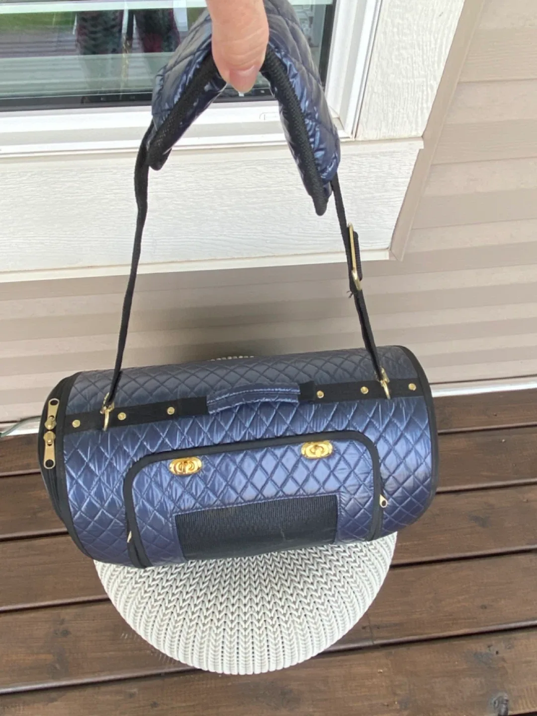 Blue Quilted Pet Carrier image indicator(5)