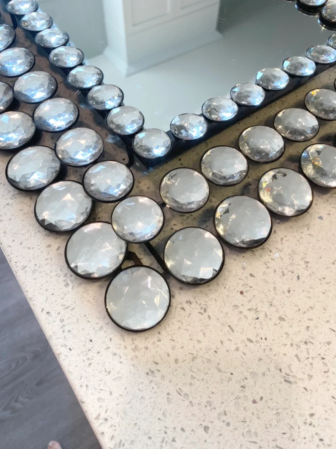 Rhinestone Beaded Rectangle Mirror image indicator(2)