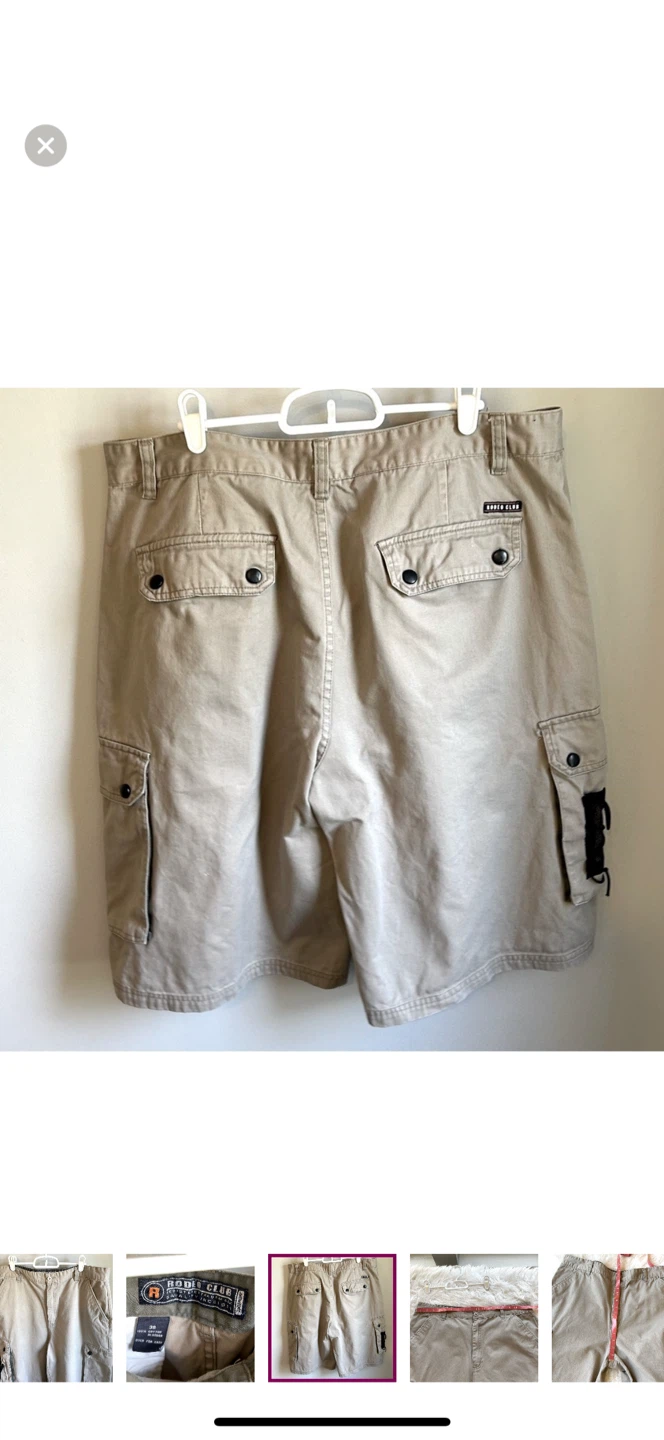 Rodeo Club Flat Front Cotton Cargo Shorts Mens Size 38 - photo 5