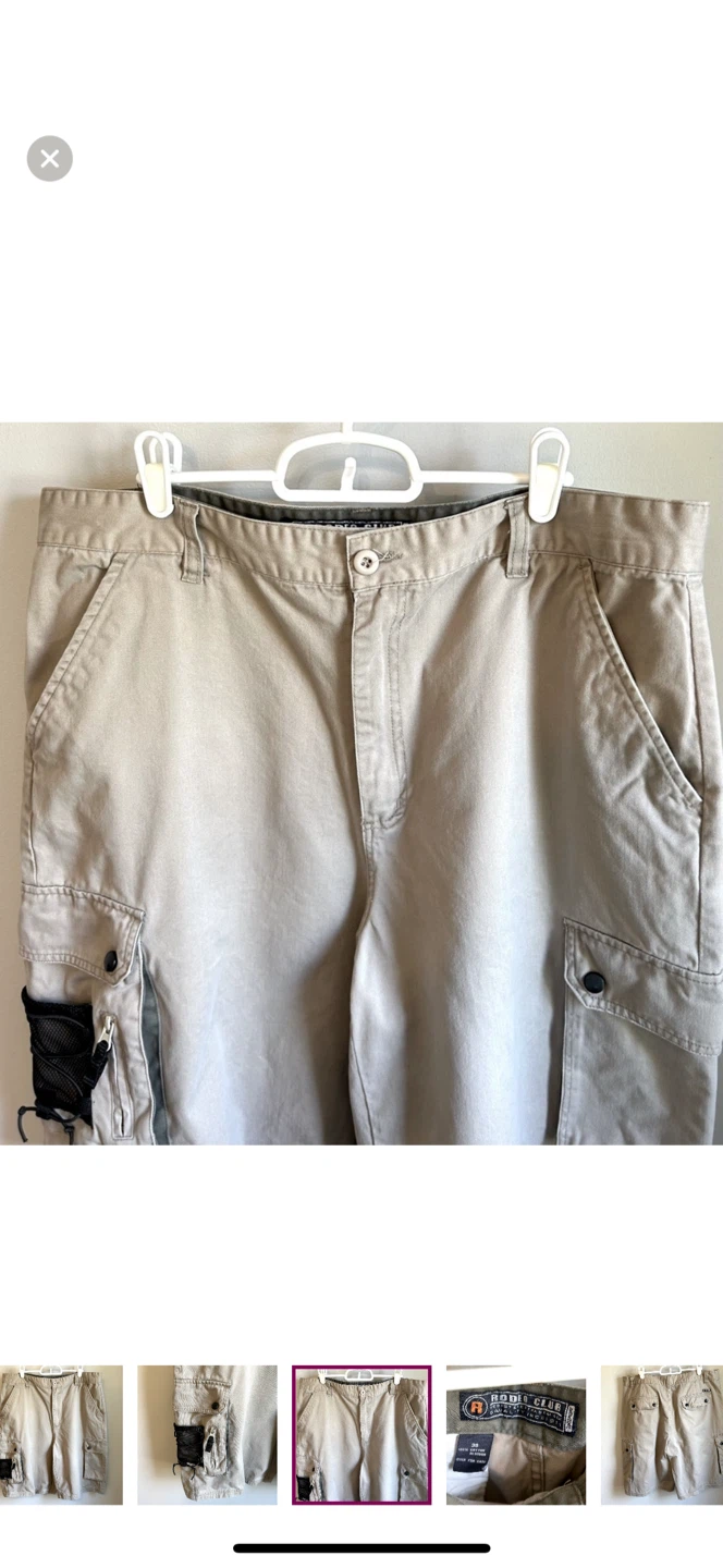 Rodeo Club Flat Front Cotton Cargo Shorts Mens Size 38 - photo 3