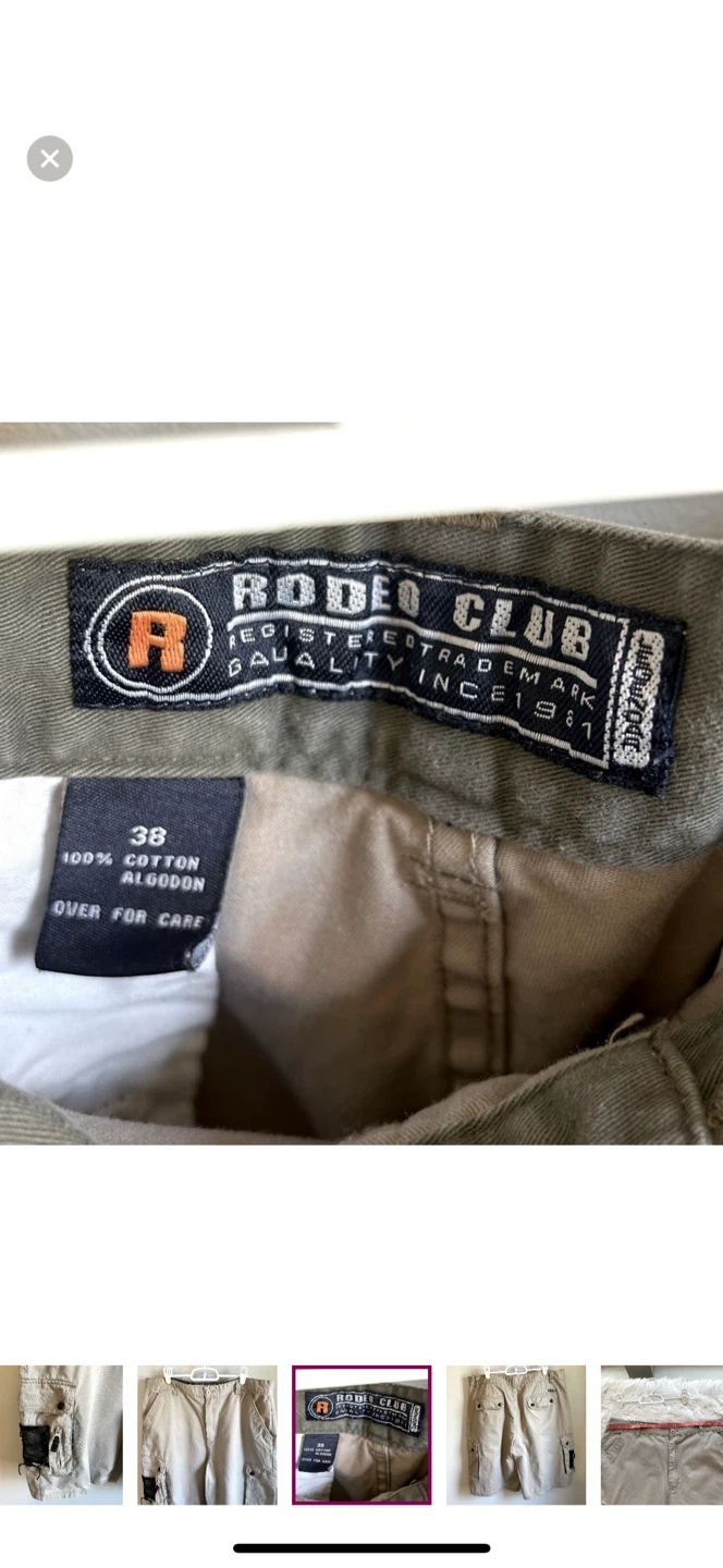 Rodeo Club Flat Front Cotton Cargo Shorts Mens Size 38 - photo 4