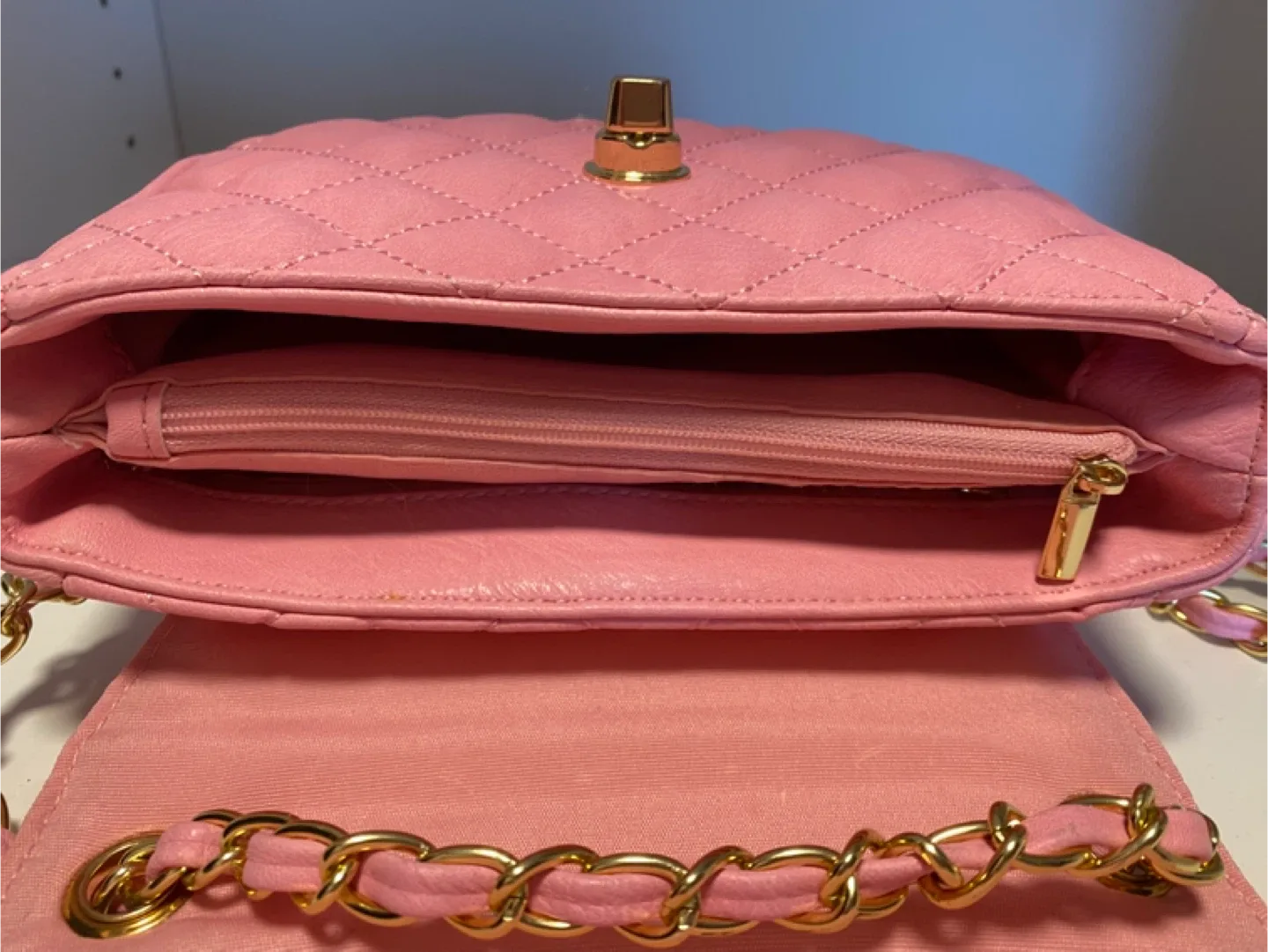New Aldo Pink Quilted Crossbody Bag image indicator(5)