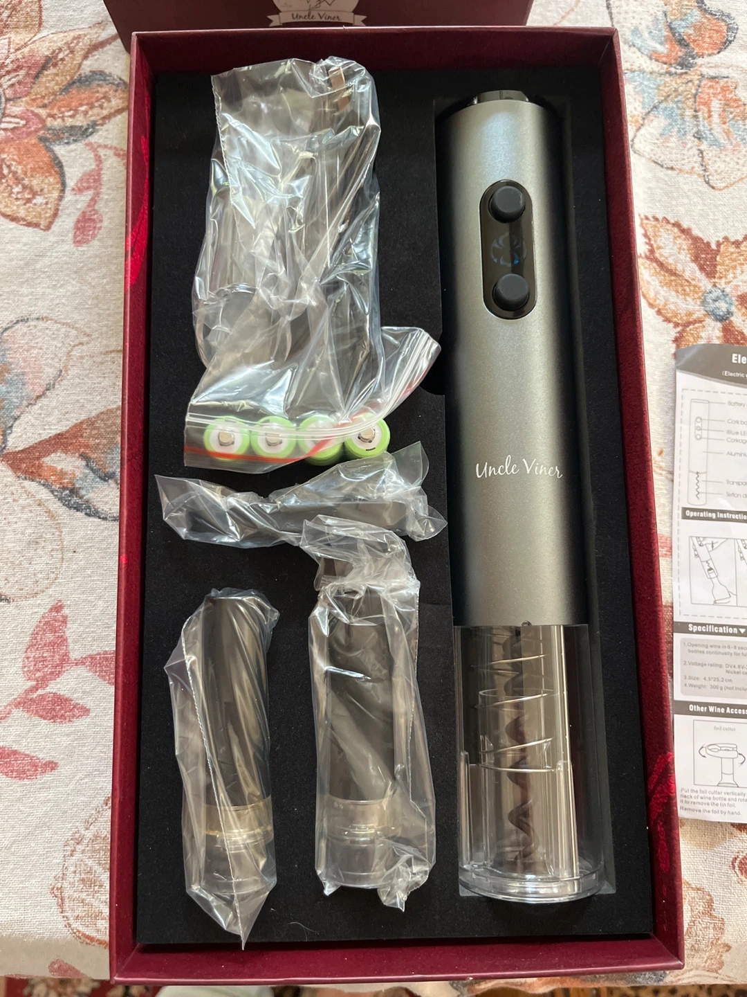 Uncle Viner Electric Wine Opener Set (New) - photo 2