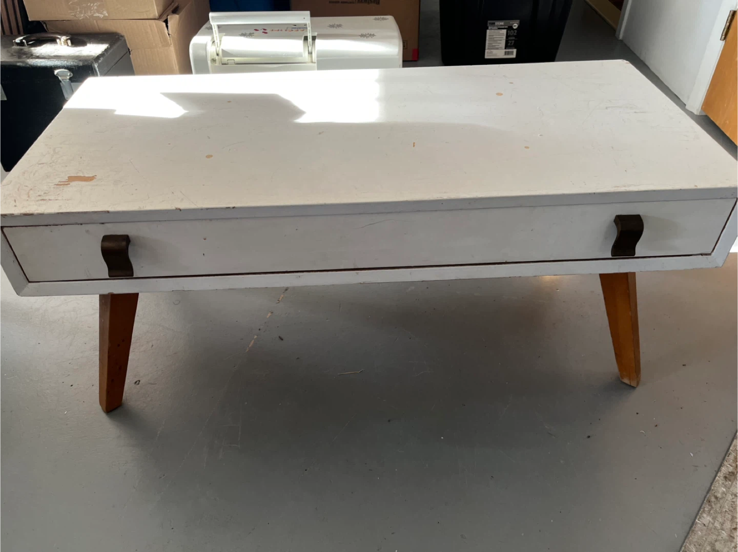 White Painted Coffee Table with Drawer