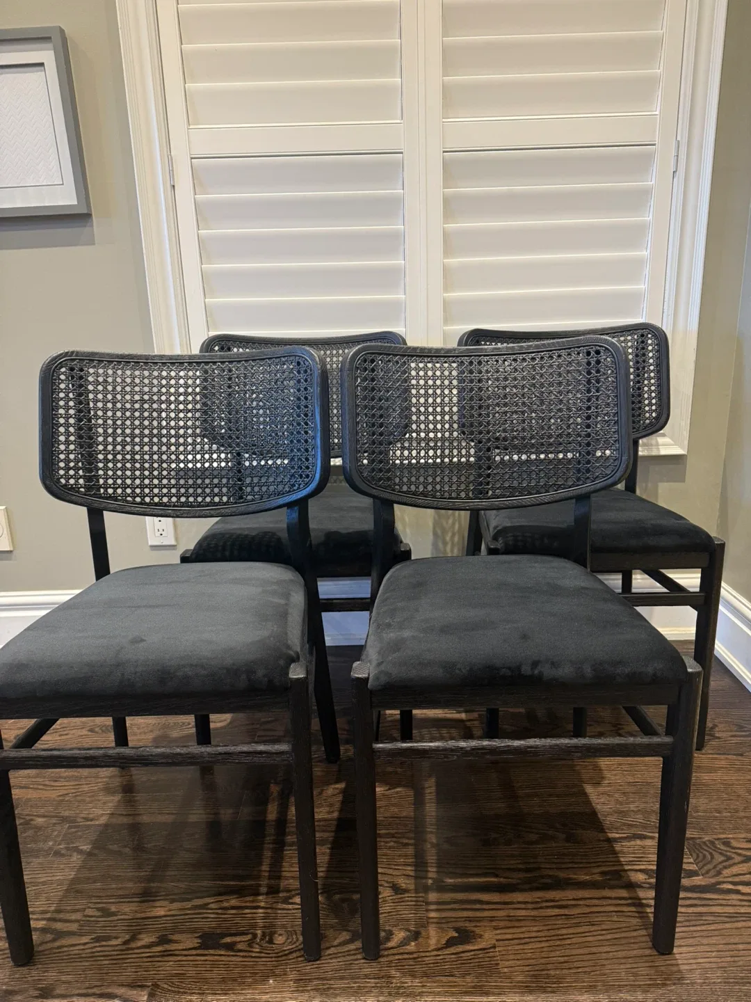 Four Black Rattan Dining Chairs image indicator(3)