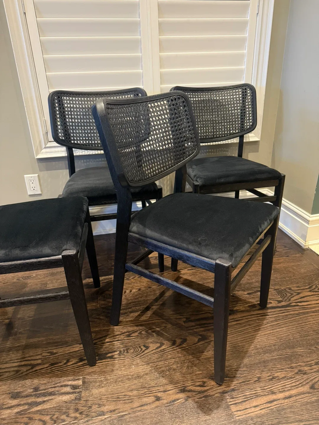 Four Black Rattan Dining Chairs image indicator(2)