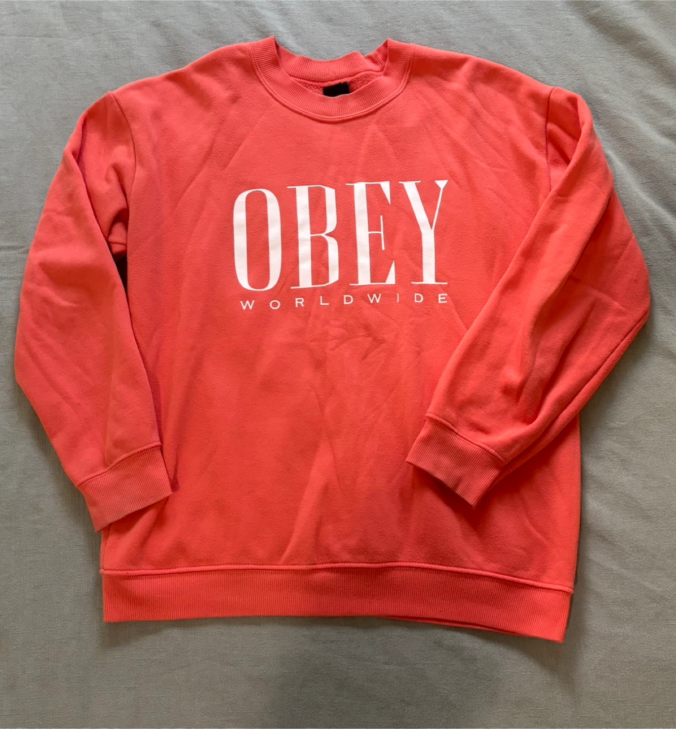 Obey Worldwide Coral Crewneck