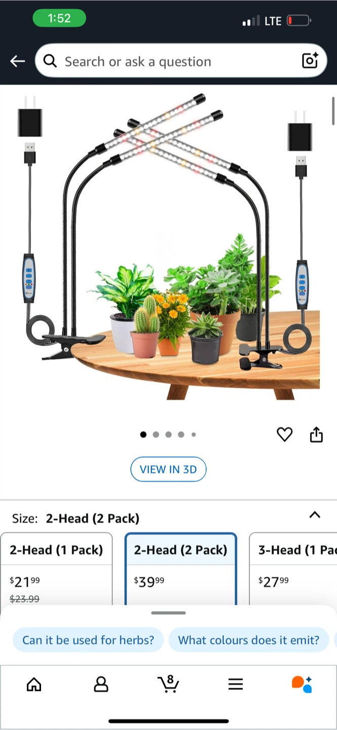 Indoor Light for plants, 2-Head