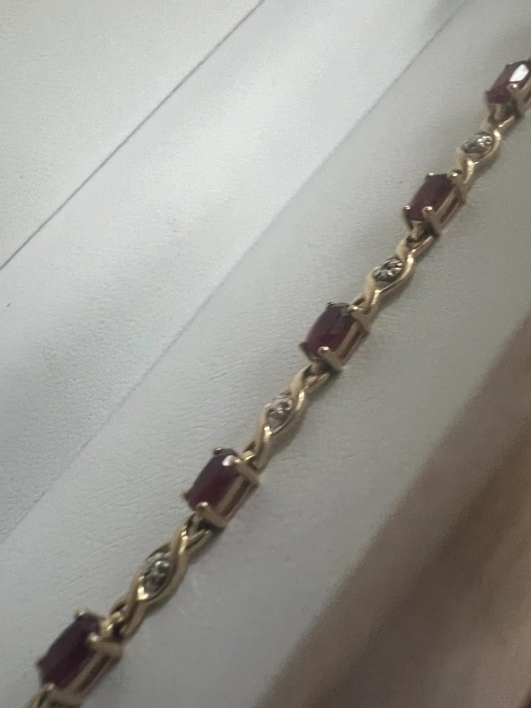 10 k Ruby & Diamond Bracelet in Gold image indicator(2)