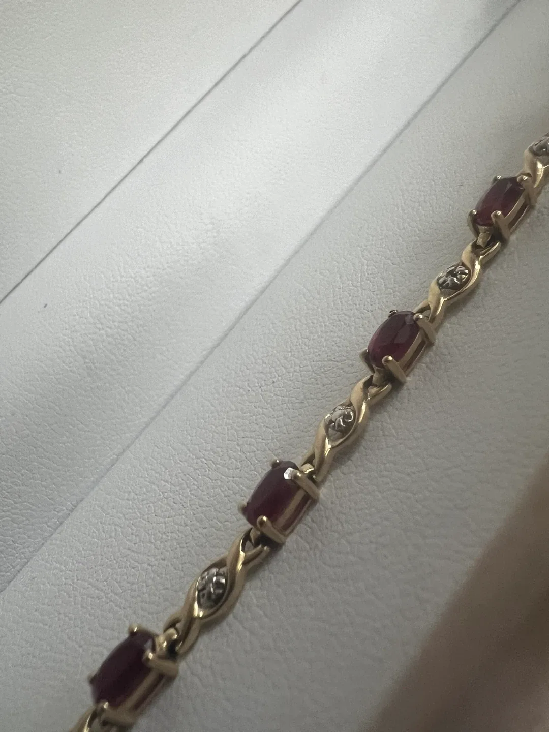 10 k Ruby & Diamond Bracelet in Gold image indicator(5)