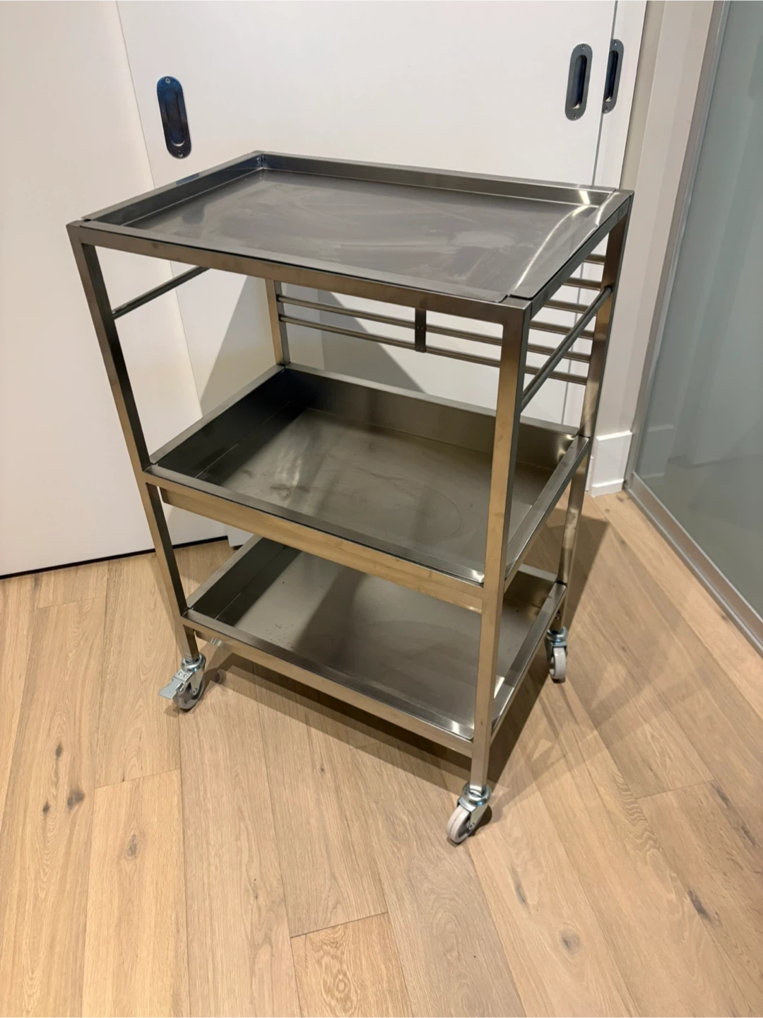 IKEA Kungsfor Stainless Steel 3-Tier Rolling Cart