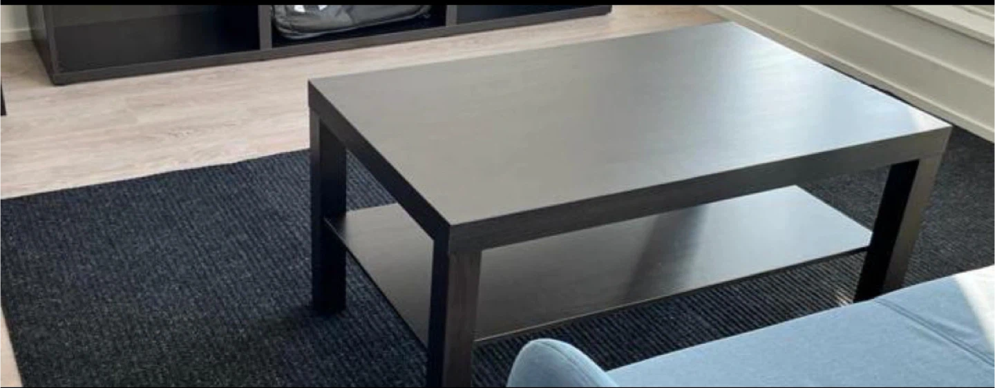 Coffee Table with Shelf - Black