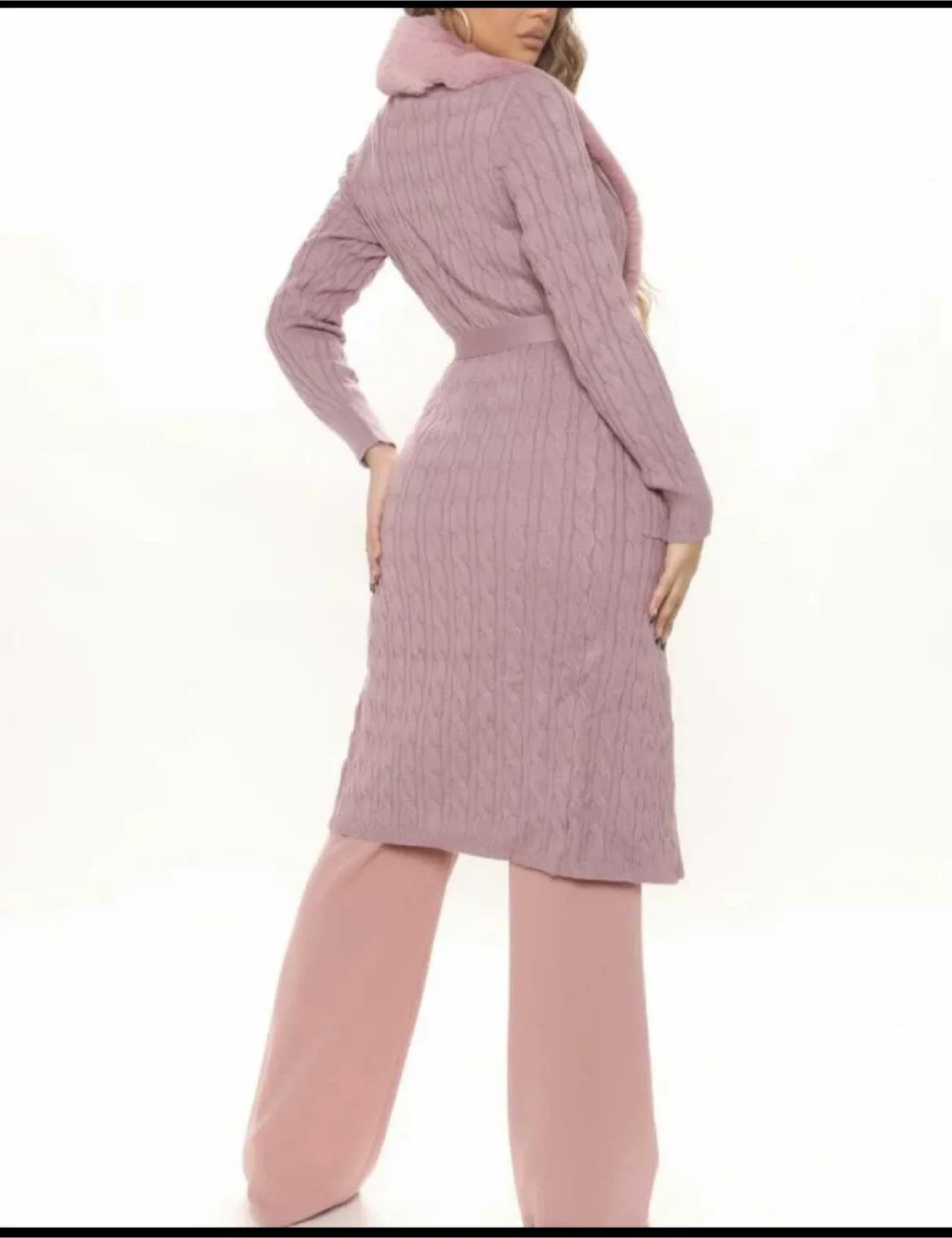 NEW Fashion Nova Lavender Cable Knit Cardigan image indicator(2)