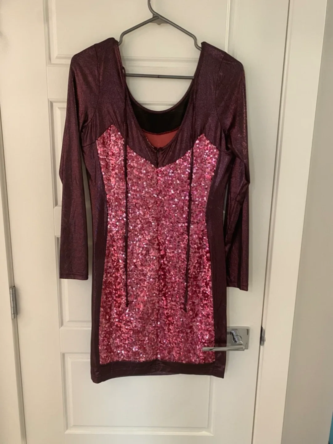 Sequin Party Dress - Burgundy & Pink image indicator(6)