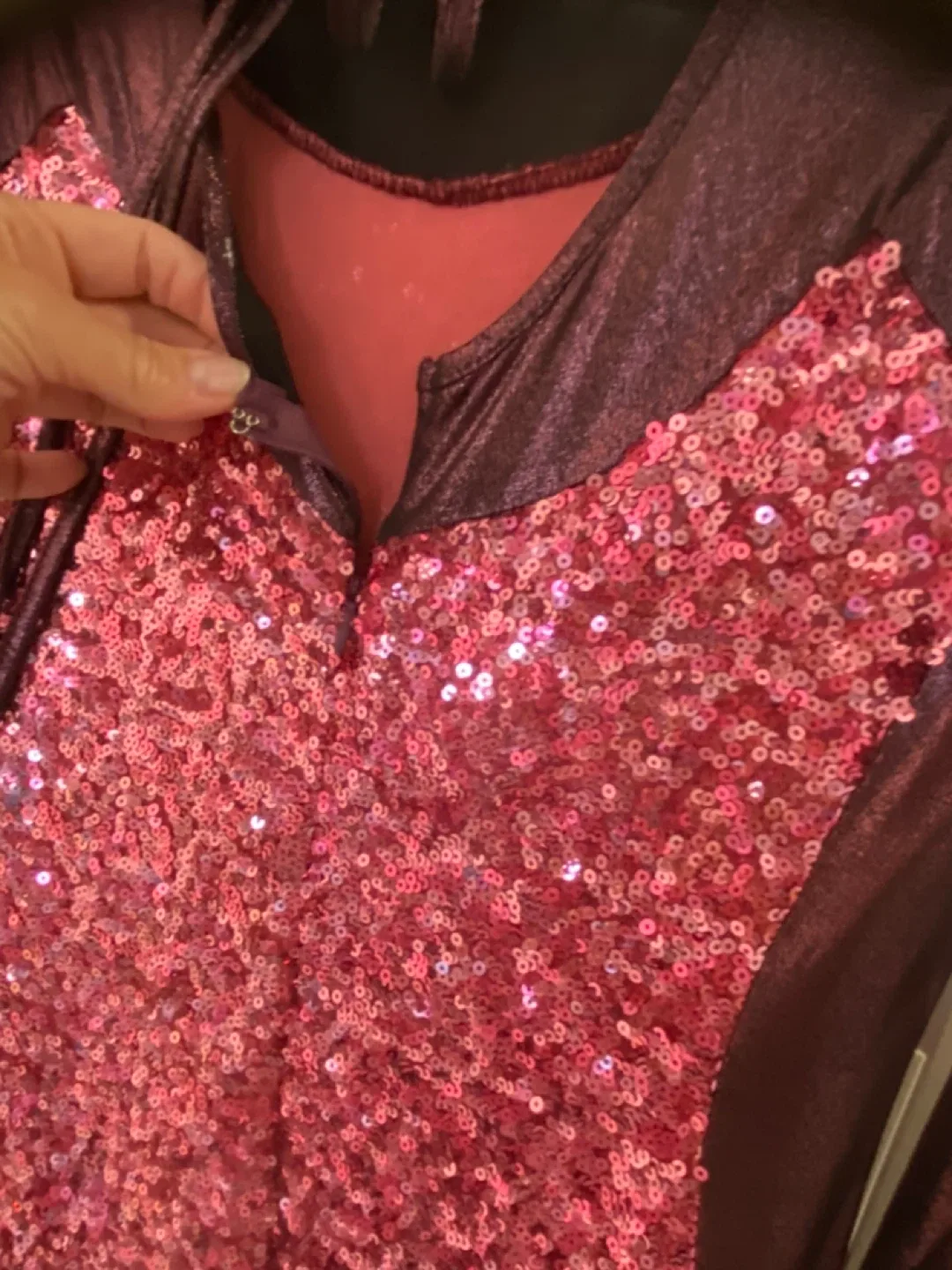 Sequin Party Dress - Burgundy & Pink image indicator(3)