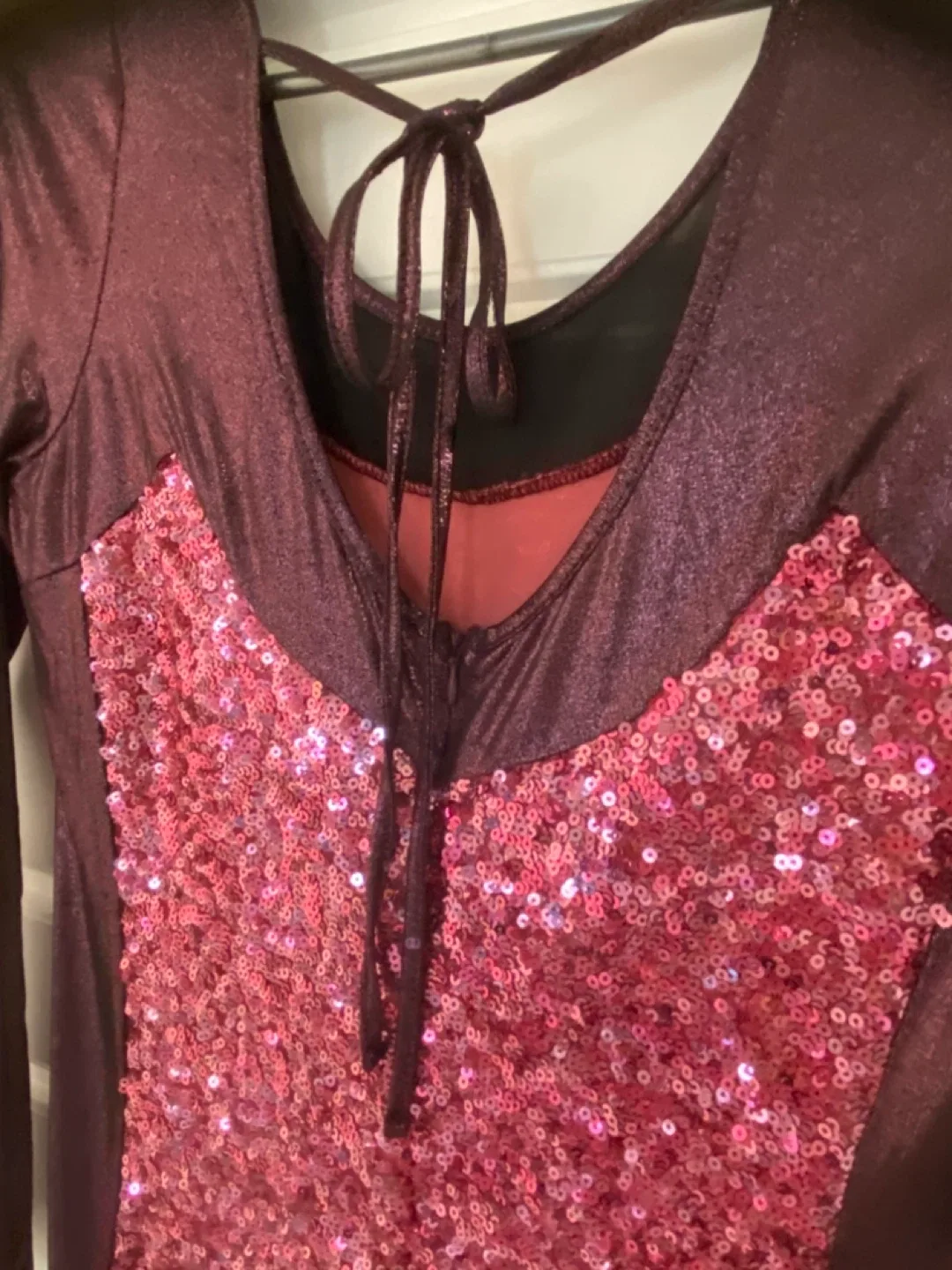 Sequin Party Dress - Burgundy & Pink image indicator(4)