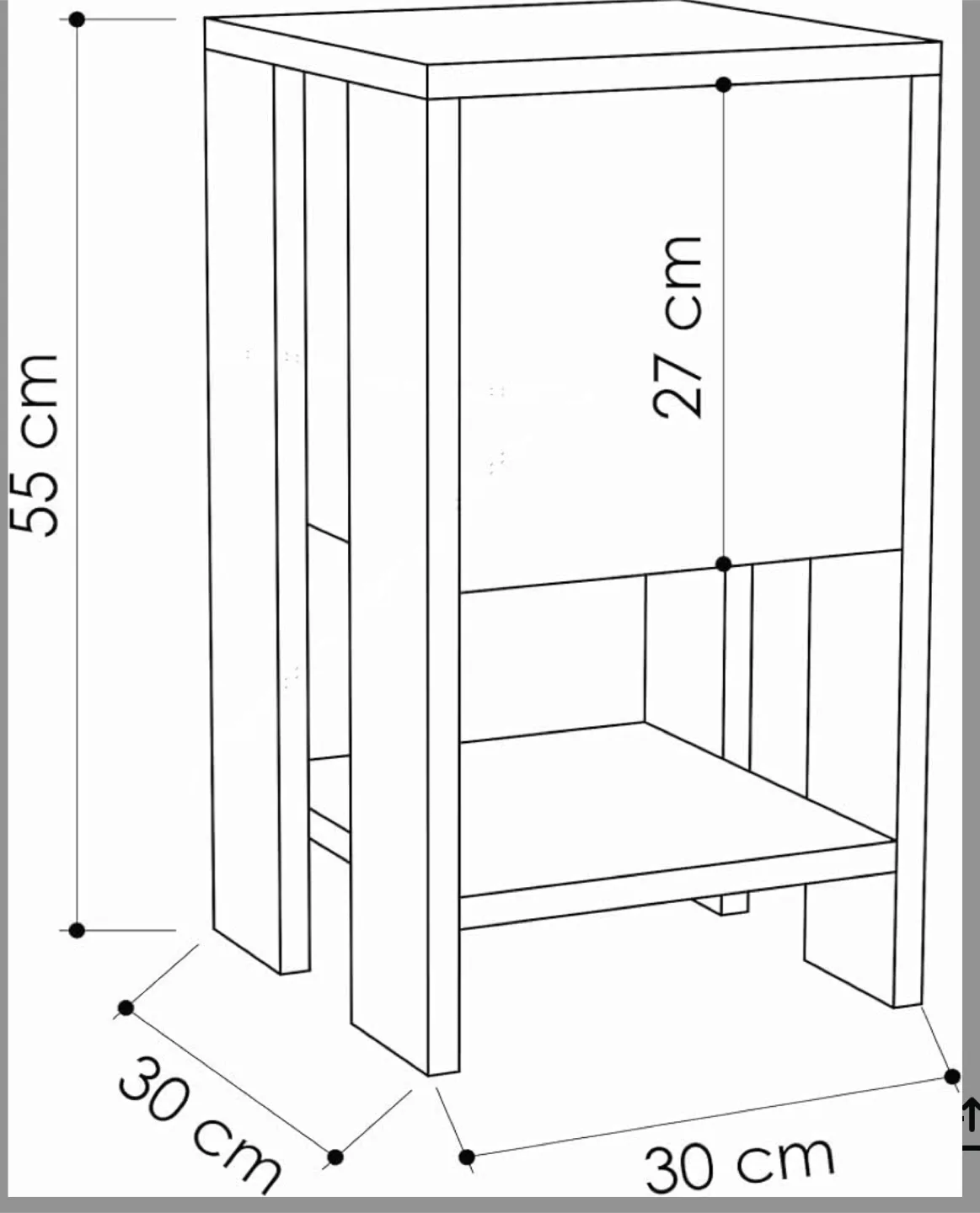 Grey & Wood Nightstand with Door image indicator(7)