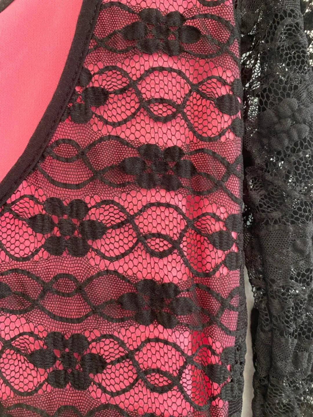 Pink & Black Lace Dress- SZ SMALL image indicator(2)