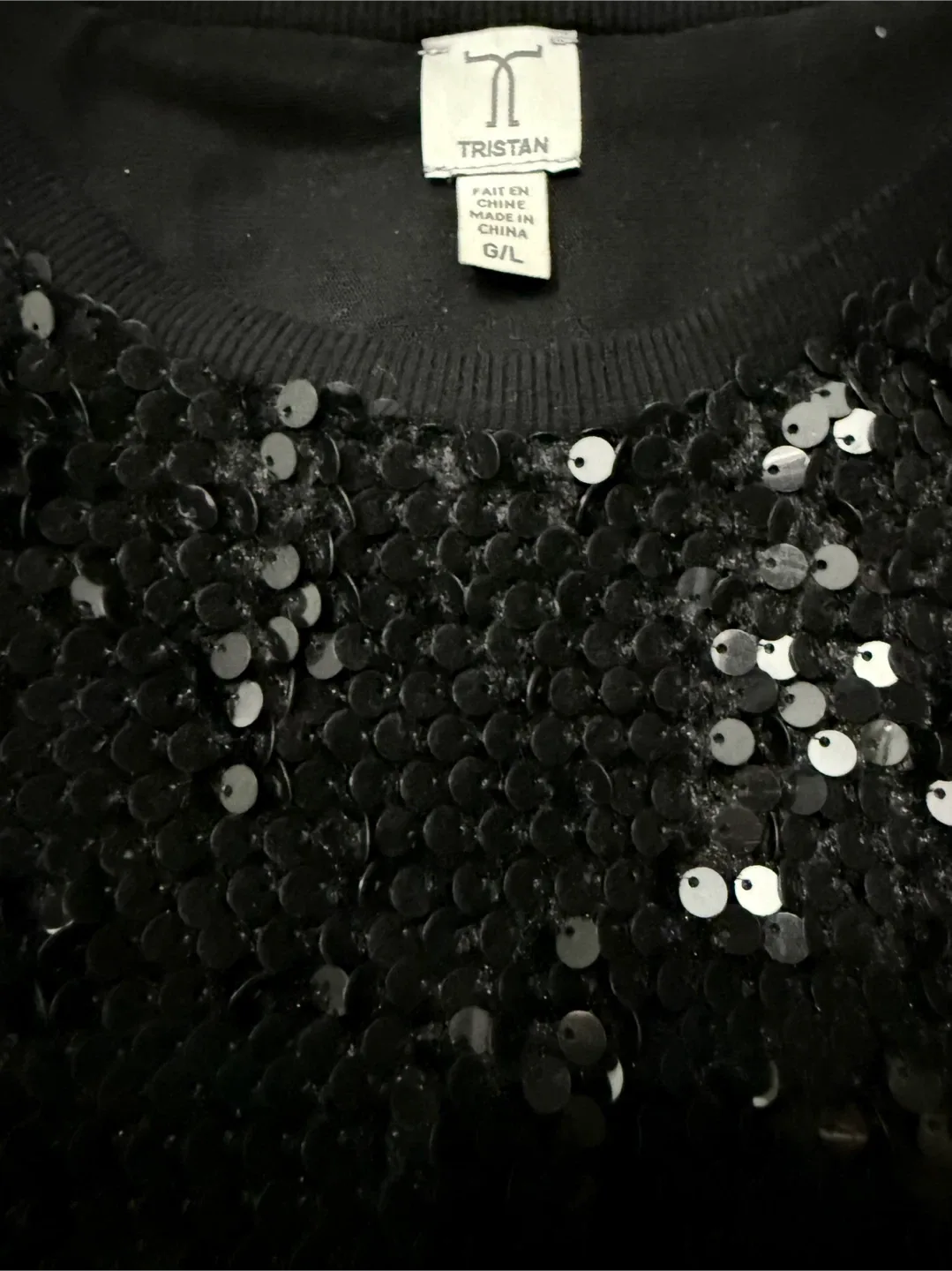 Tristan Black Sequin Top - Size G/L image indicator(5)