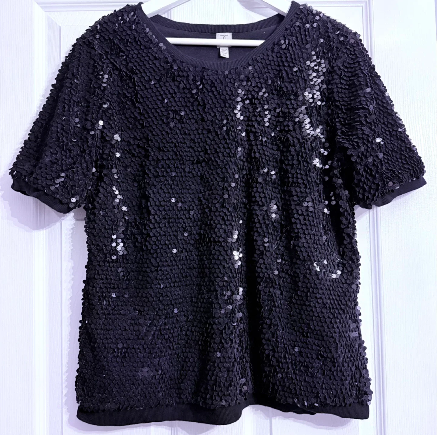 Tristan Black Sequin Top - Size G/L image indicator(2)